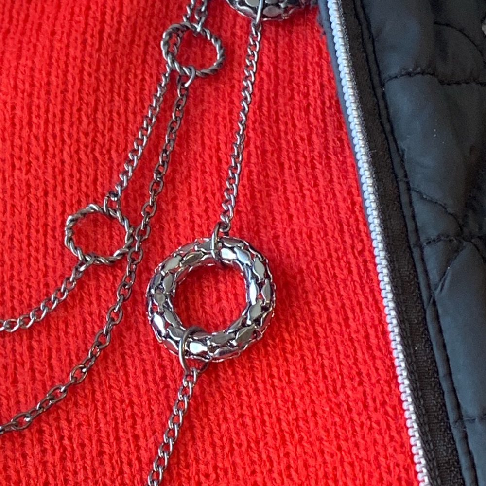 Jewelry Set Silver tone Necklace,Bangles,Earrings.